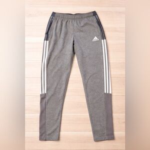 adidas Gray Joggers with White Triple Stripes